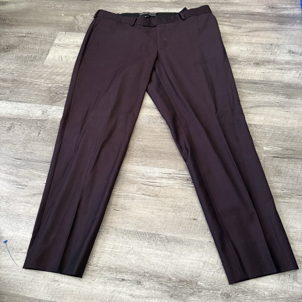The Kooples Fitted Wool Pants Mens Size 52 W36 L29 Dark Purple